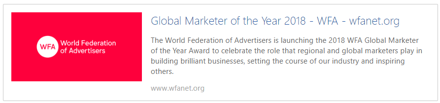 Global Marketer of the Year 2018
